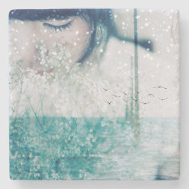 Marmor för hav för vit för smaragdflickagrönt stenunderlägg