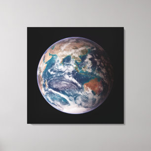 Marmor för planetjordblått canvastryck
