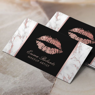 Marmor för rosa guld- läppar för Makeupkonstnär Visitkort