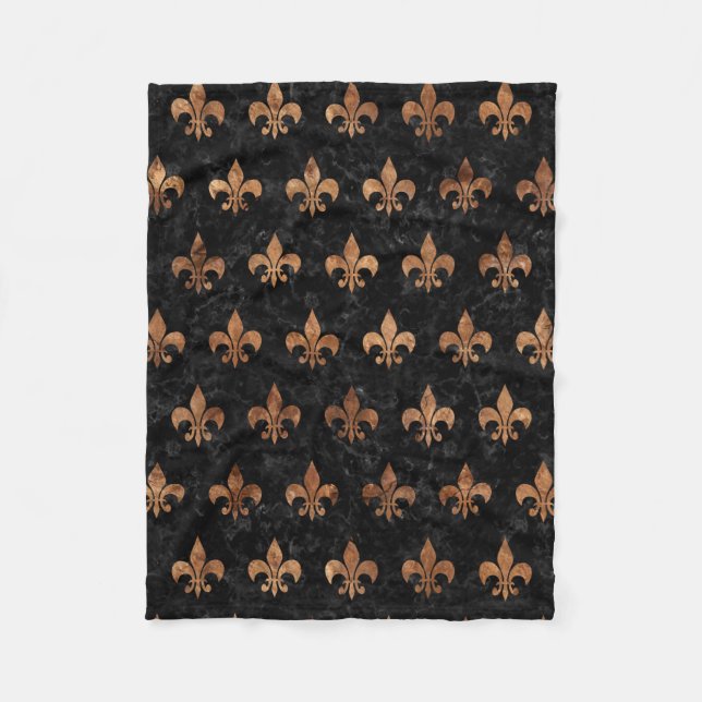 MARMOR FÖR SVART ROYAL1 & BRUN STEN (R) FLEECEFILT (Framsidan)