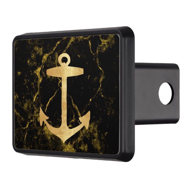 Marmor för svartmarmor, chic guld dragkroksskydd (Vänster)