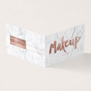 Marmor för typografi för Makeupremiss modern ros Visitkort