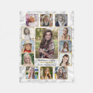 Marmor för vit för Collage för Fleecefilt