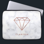 marmor för vit för diamant för klar faux för laptop sleeve<br><div class="desc">Modern och moderiktig design som presenterar den rosa guld- diamanten för faux och vitmarmor.</div>
