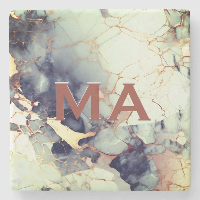 Marmor från lyxbeige marmor faux guld glitter stenunderlägg (Framsidan)