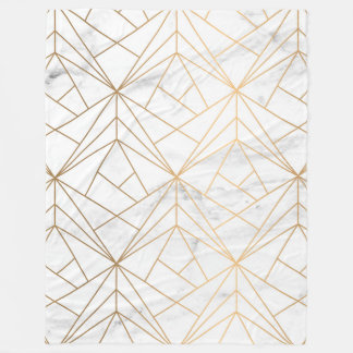 Marmor, geometri och guld fleecefilt