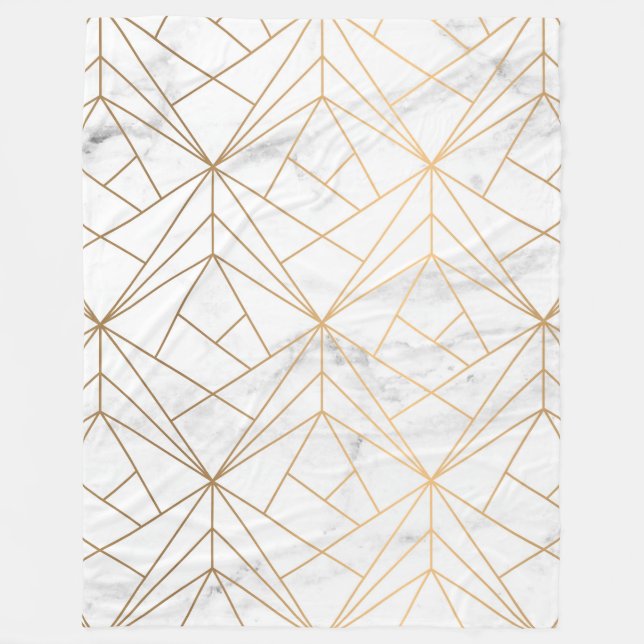 Marmor, geometri och guld fleecefilt (Framsidan)