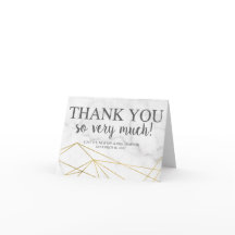 Marmor Geometrisk Elegant Bröllop Tacksamhetskort