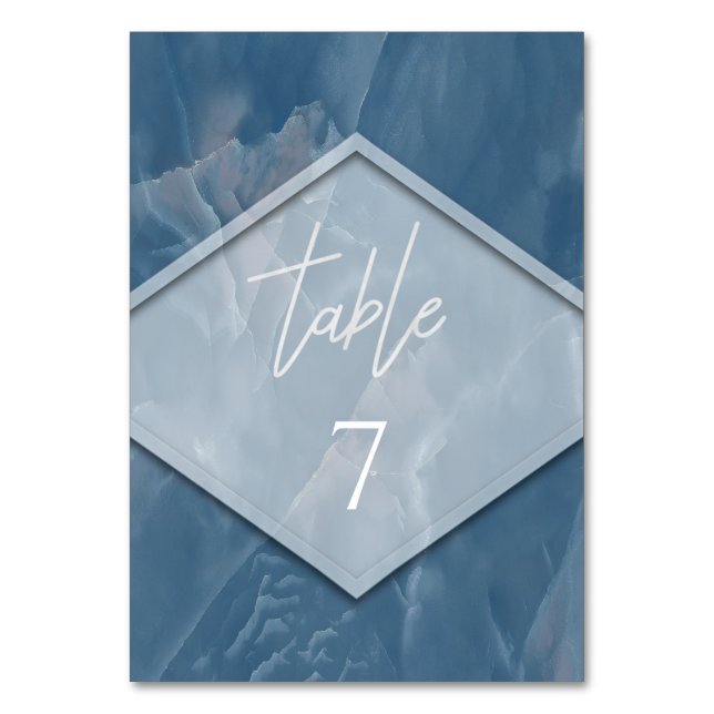 marmor - geometrisk romantisk kalligrafi bordsnummer (Framsidan)