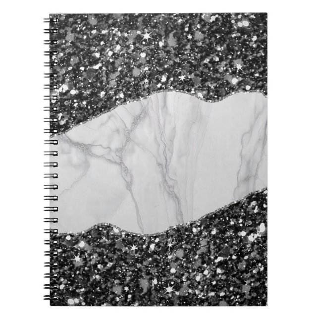 Marmor Glitter Spiral Anteckningsbok (Framsidan)