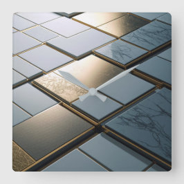 Marmor Gold Fliesen Luxus Geometrie Fyrkantig Klocka