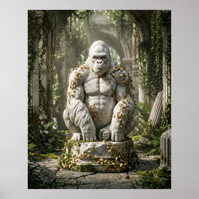 Marmor Gorilla Murgröna Ruiner Poster (Framsidan)