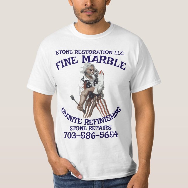 Marmor Granit Uppfräschning Reparation 703-586-565 T Shirt (Framsida)