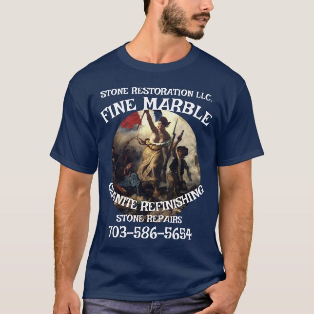 Marmor Granit Uppfräschning Reparation 703-586-565 T Shirt (Framsida)
