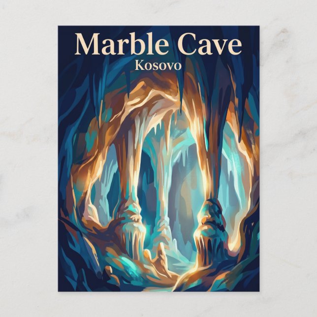 Marmor grotta (Gadime grotta) Kosovo Vykort (Framsida)