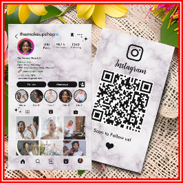 Marmor Instagram Sociala Medier Anpassad QR-kod Visitkort