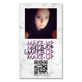 Marmor Makeup Salong QR-kod Foto   Magnetiska Visitkort