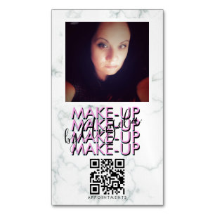 Marmor Makeup Salong QR-kod Foto Magnetiska Visitkort
