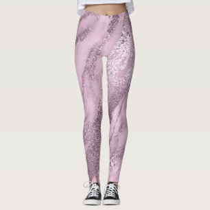 Marmor minsta abstrakt metalliska lila Lavanda Leggings