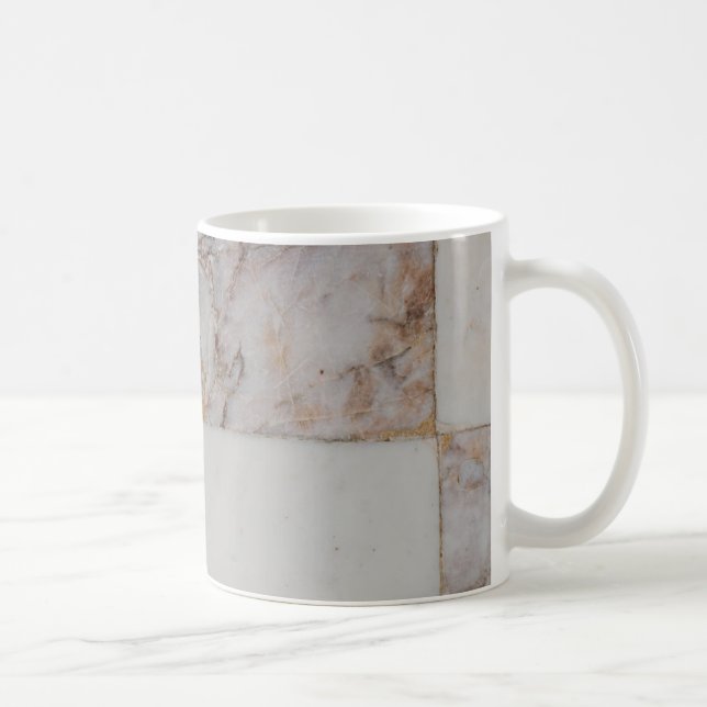 marmor, mönster, vit och brun keramisk kaffemugg (Höger)