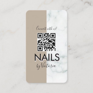 Marmor Nagelsalong Skönhet Färgblock QR-kod  Visitkort