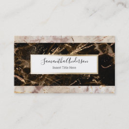 Marmor namnteckning brunt granitfolie av guld visitkort