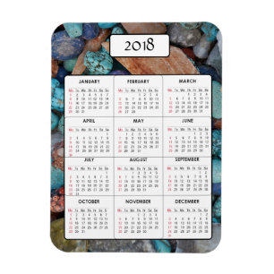 Marmor- och för stenar 2018 kalendermagnet magnet