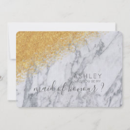 Marmor och Guld Kommer Du Att Vara Min Brudtjänare Inbjudningar