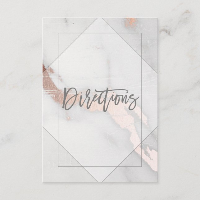 MARMOR OCH ROSA GULD- BRÖLLOPRIKTNINGSKORT TILLÄGGSKORT (Framsida)