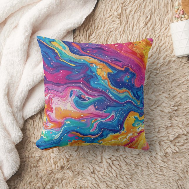 marmor, regnbåge, färg, geometrisk utformning, fär kudde (Filt)