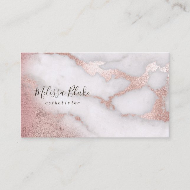 Marmor ro guld visitkort (Framsida)