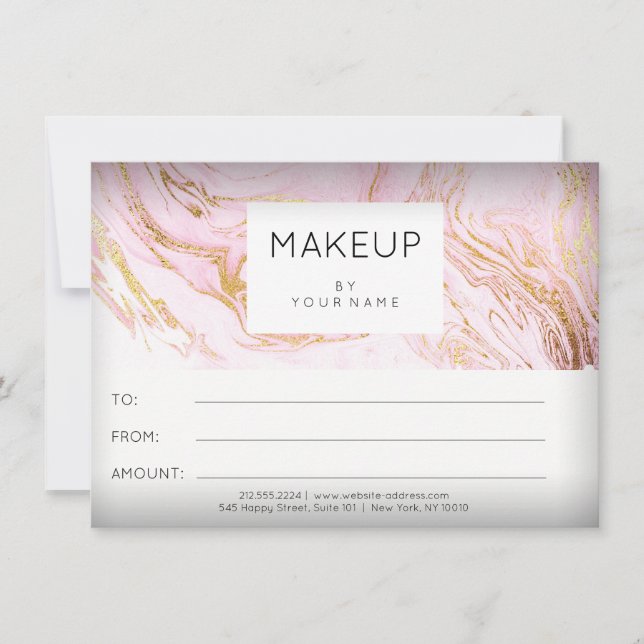 Marmor Rosa Ros Smink Skönhet Certifikat Gåva 1 (Framsida)