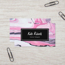 Marmor rosa vitt svart affärskort| kreativ visitkort