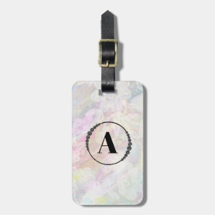 *~*marmor & snöre + Svart diamantMonogram Bagagebricka