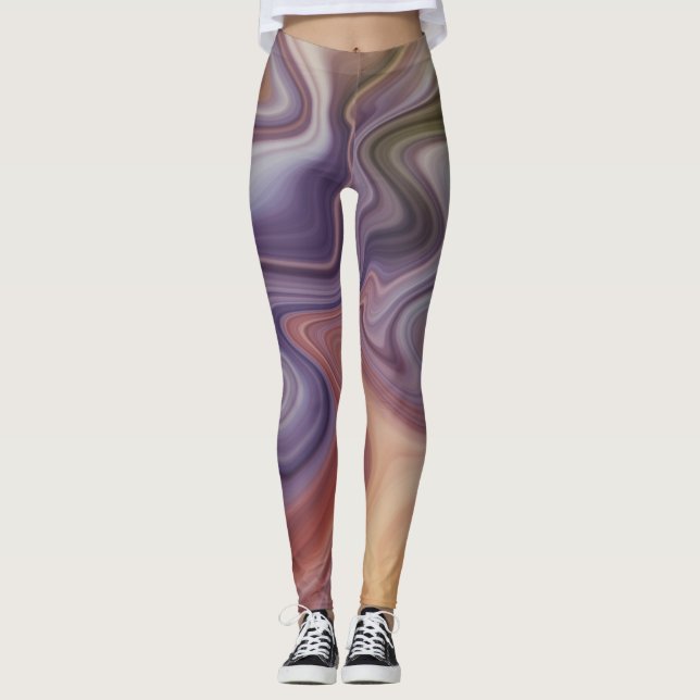 Marmor Stil Flöde Leggings (Framsida)