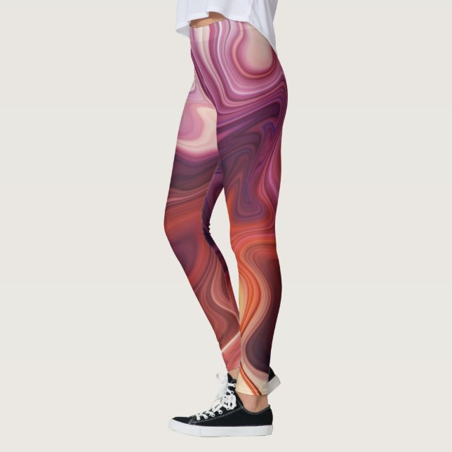 Marmor Stil Flöde Leggings (Vänster)