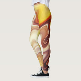 Marmor Stil Flöde Leggings