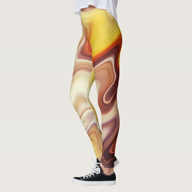 Marmor Stil Flöde Leggings (Vänster)