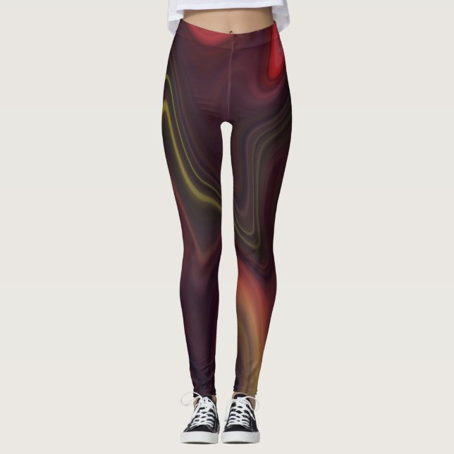 Marmor Stil Flöde Leggings (Framsida)