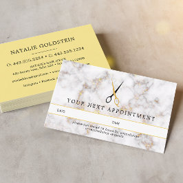 Marmor Svart Guld Hår Sax Utnämningskort Visitkort