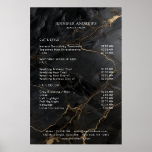 Marmor, Svart-Guld, Salong Poster