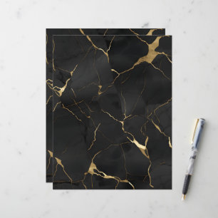 Marmor svart guld scrapbokspapper