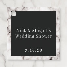 Marmor & Svart Par Bröllopsdusch Presentkort