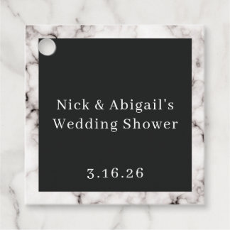 Marmor & Svart Par Bröllopsdusch Presentkort Gåvor Etiketter