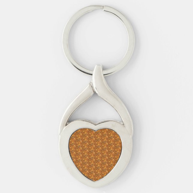 Marmor Twisted Heart Silverfärgad Nyckelring (Framsidan)