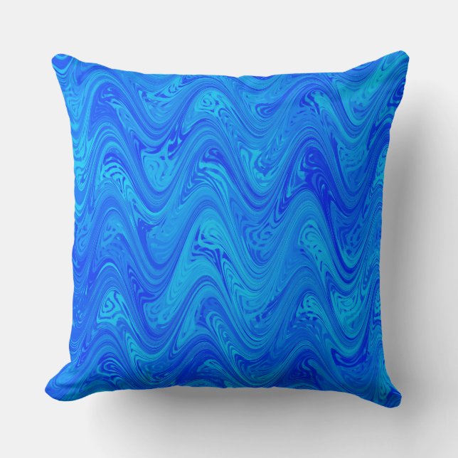 Marmorblått mönster kudde (Framsida)
