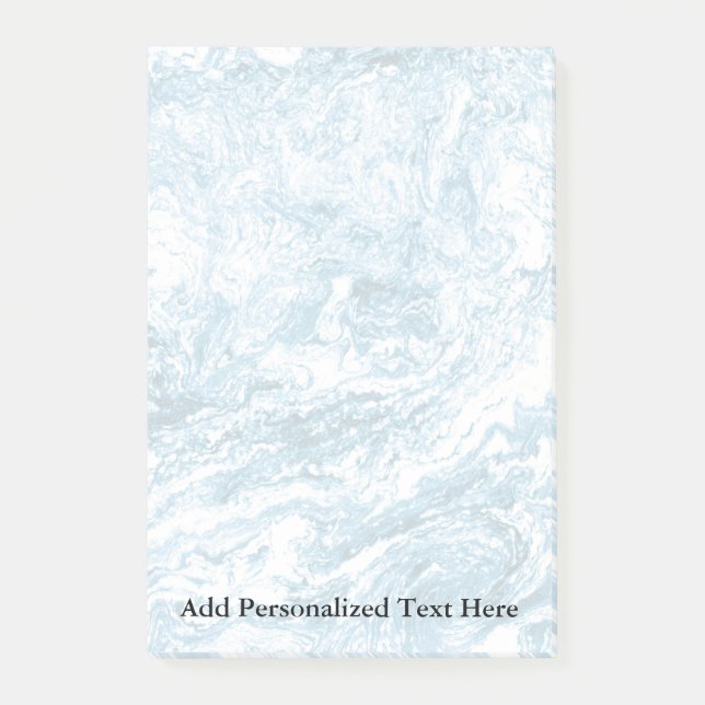 Marmorerad abstrakt design| Blå och vit Post-it Block (Framsida)