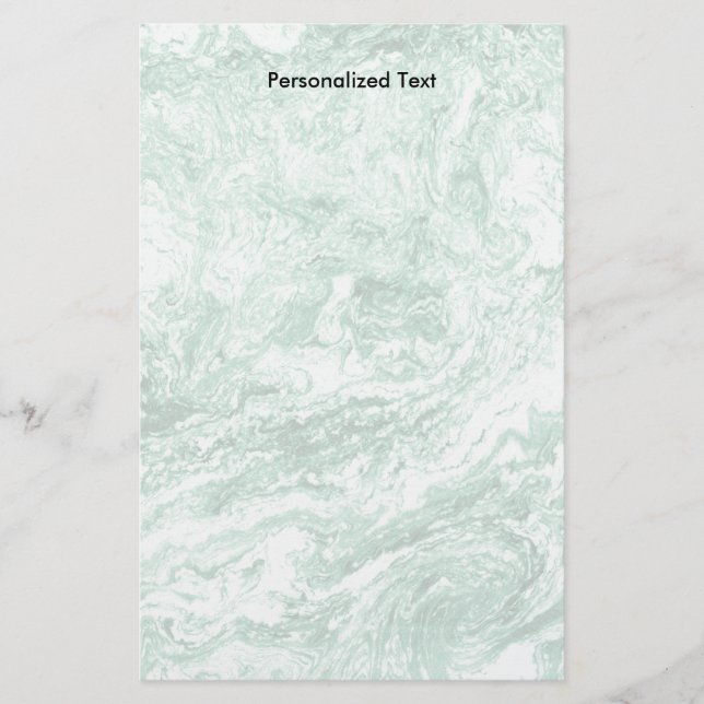 Marmorerad abstrakt grön vit för design | brevpapper (Framsida)