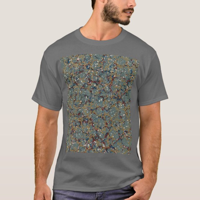Marmorerad Abstrakt Målning T Shirt (Framsida)