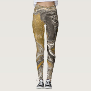 Marmorerad akryl, naturinspirerad struktur. leggings